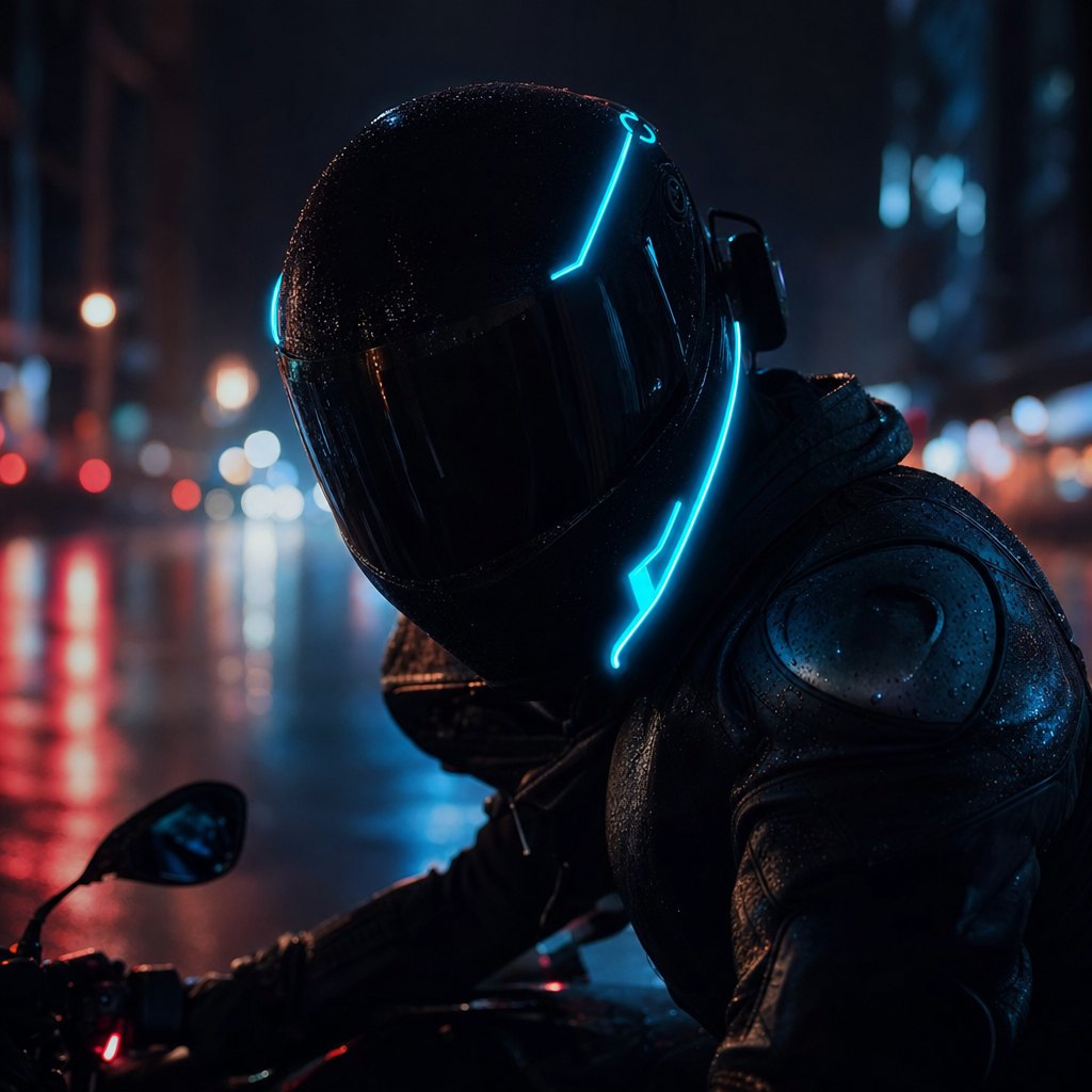Rider at night with Glowhead